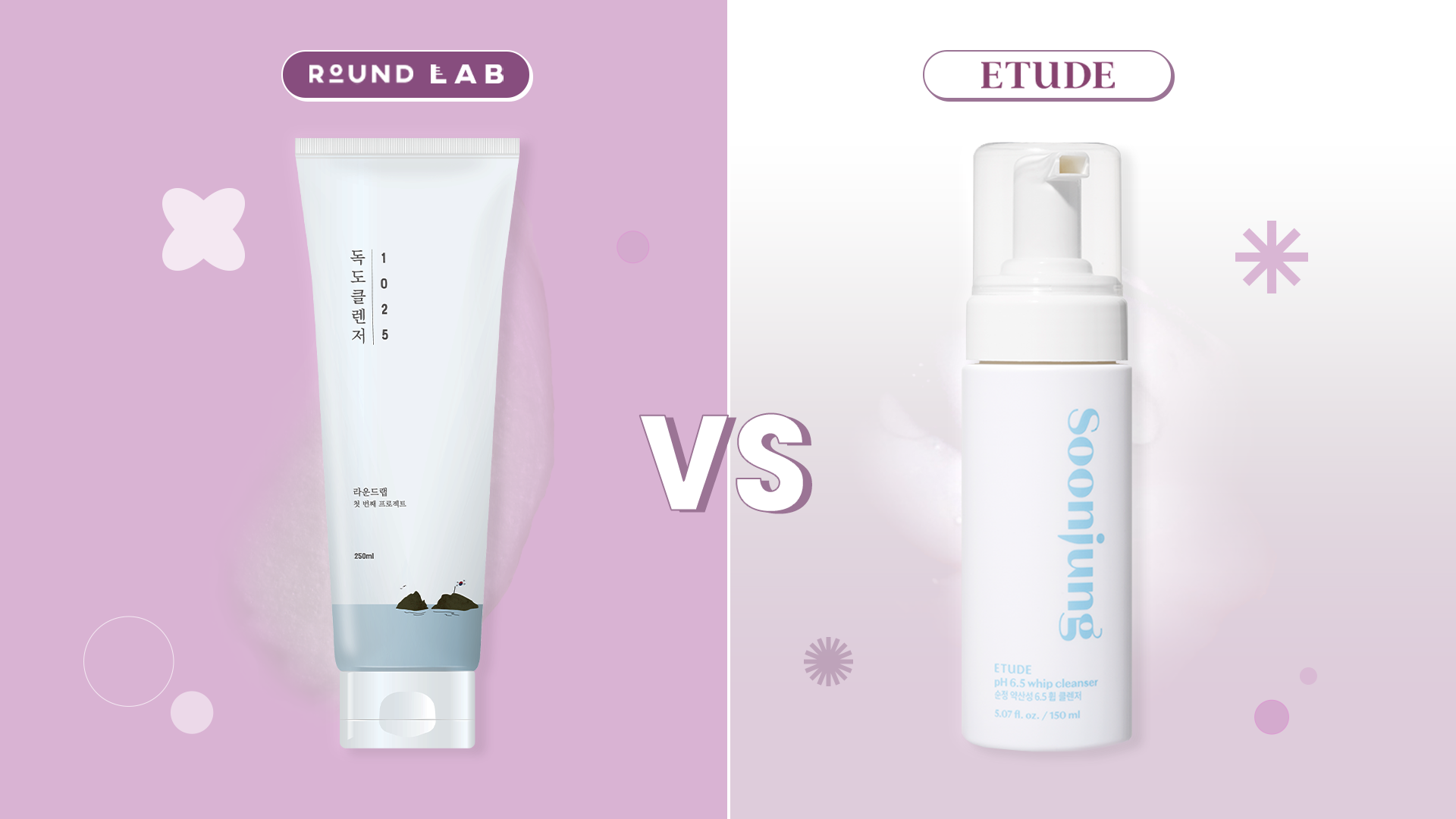 Gentle Giants of K-Beauty – Round Lab Dokdo Cleanser vs. Etude Soonjung Whip Cleanser